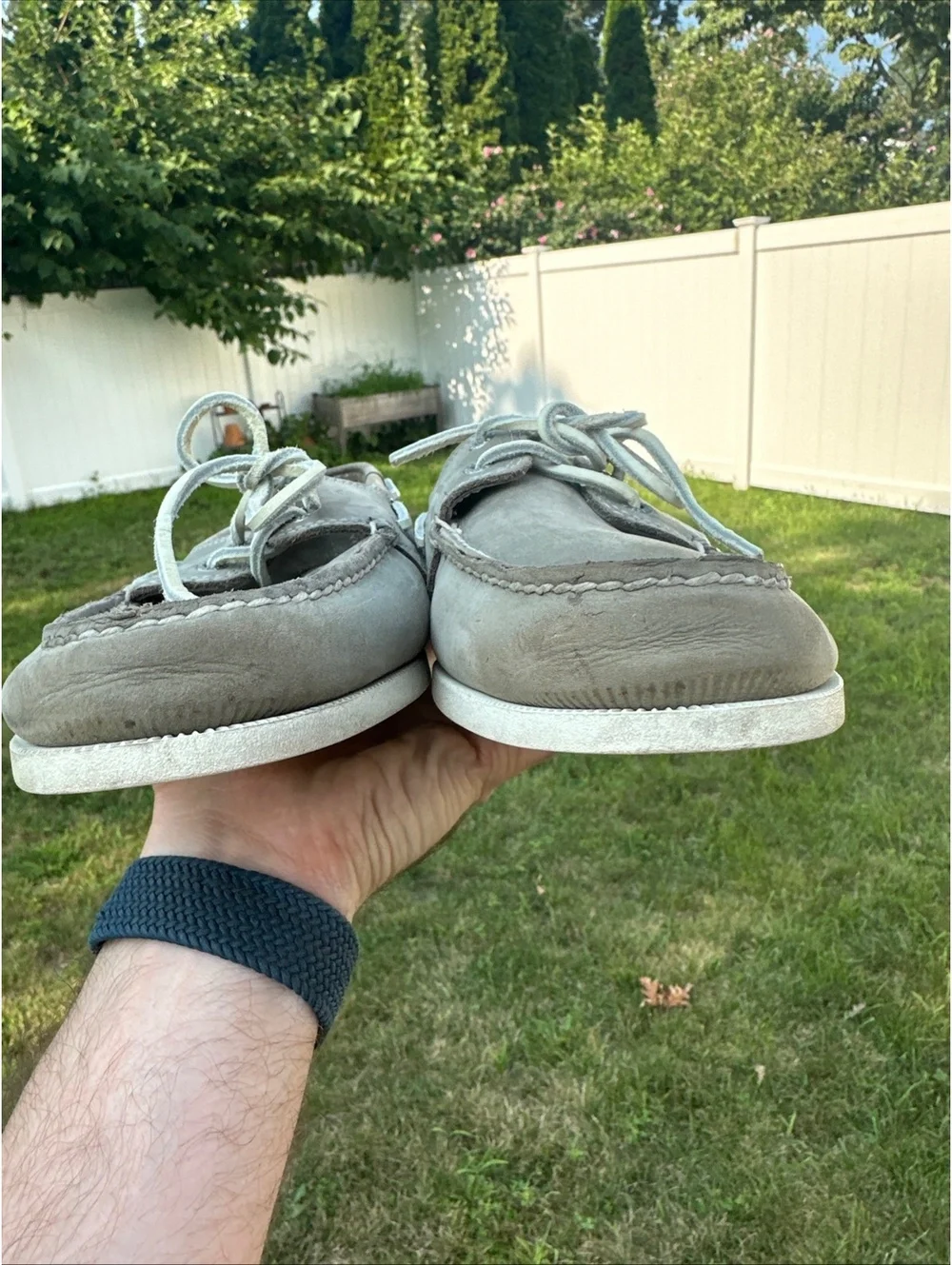 G.H. Bass Hampton Core 2 Boat Shoes Men's 11 M Gray Leather
